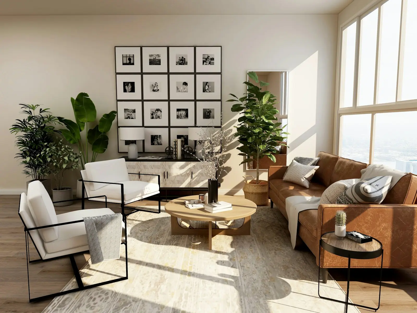 Calm, light-filled living space